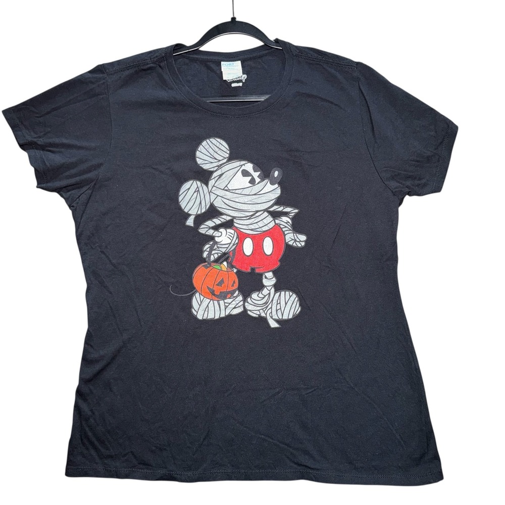 Disney Mickey Mouse Mummy Halloween Classic Tee T-Shirt Black Womens XL Used - Picture 2 of 8